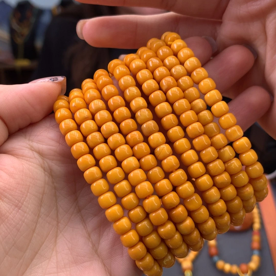 蜜蜡手串未镶嵌多样性发一