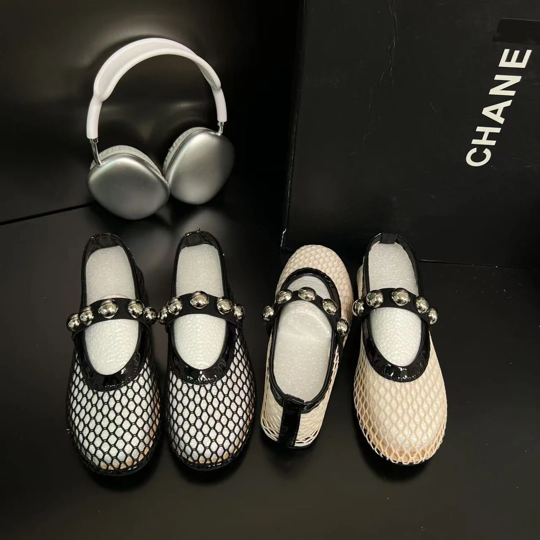 【轻奢系列】网面透气玛丽珍鞋女2025夏季新款一字带软底单鞋316-6