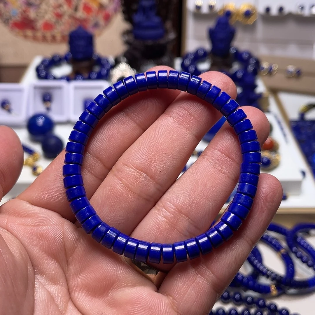 青金石未镶嵌6mm药片手串