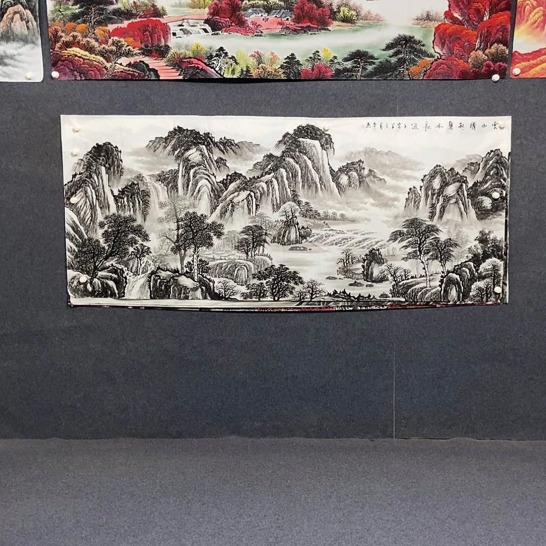 国画小八尺山水一副