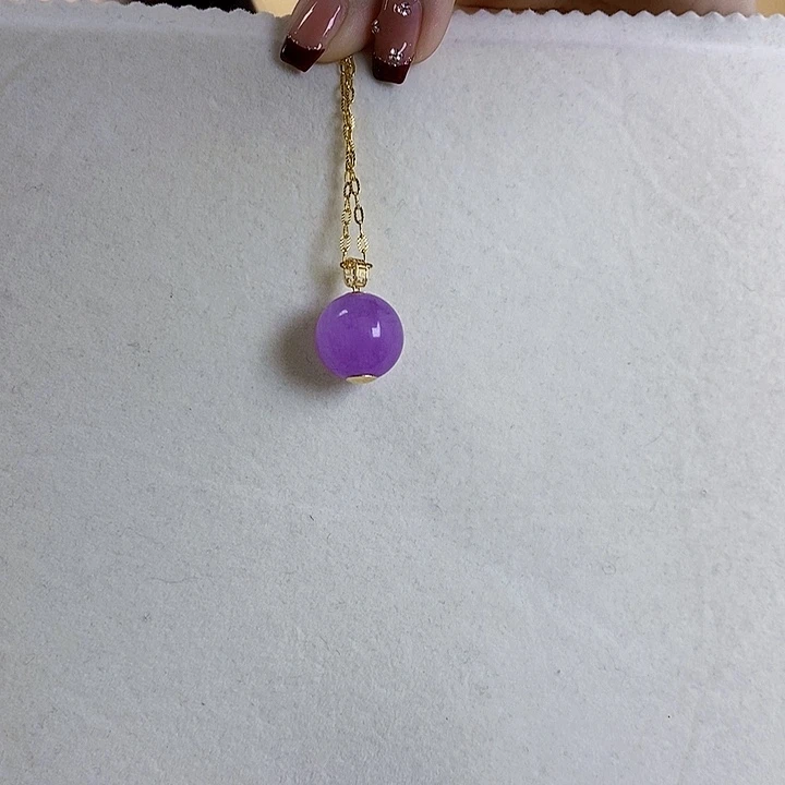 锂辉石18K紫锂辉高冰收藏级特级龙珠16+18K金镶嵌