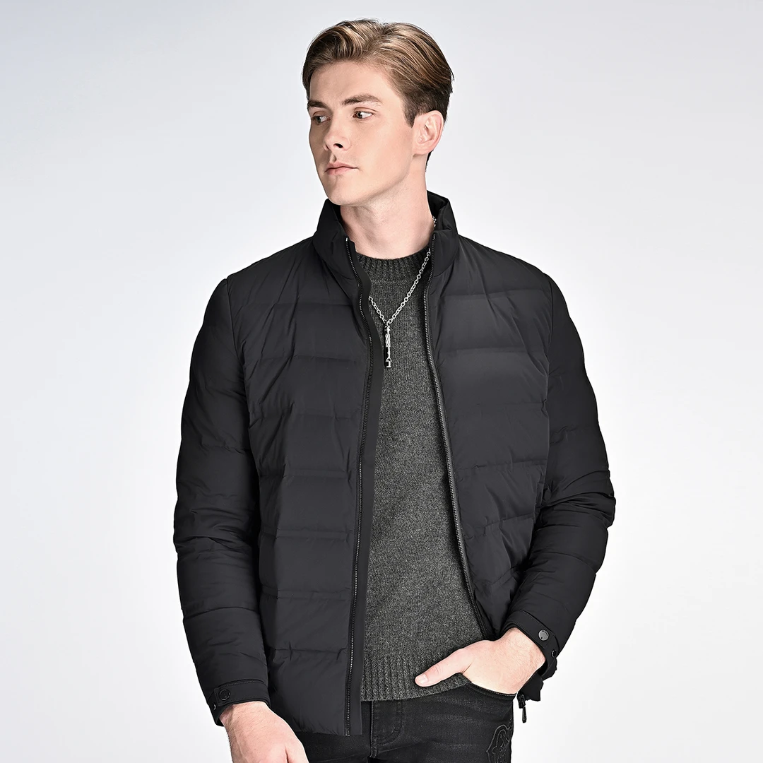 1124号 男士时尚立领羽绒服冬季专柜保暖白鹅绒外套L98-118741