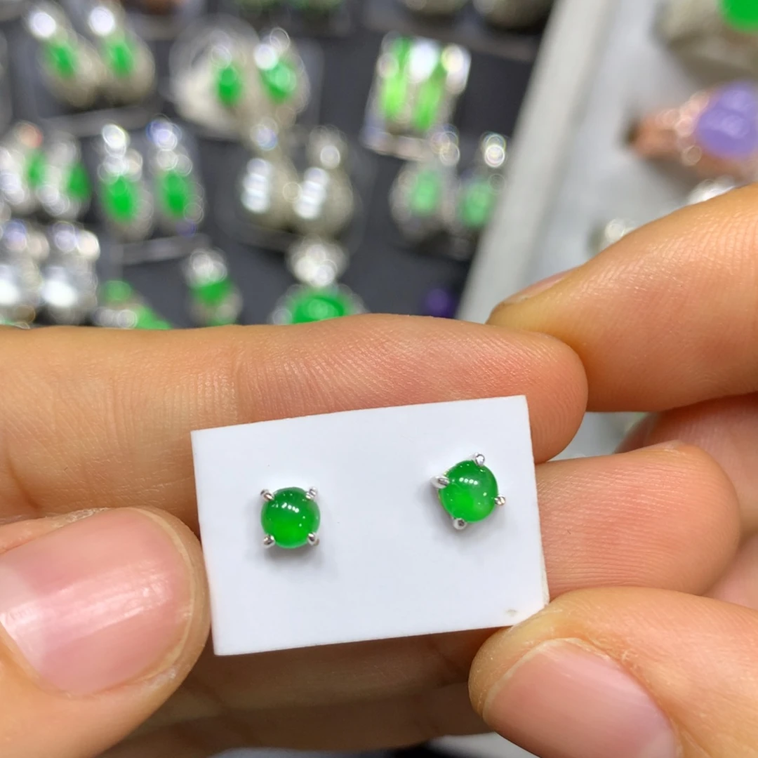 定制翡翠银S925镶嵌买断不退