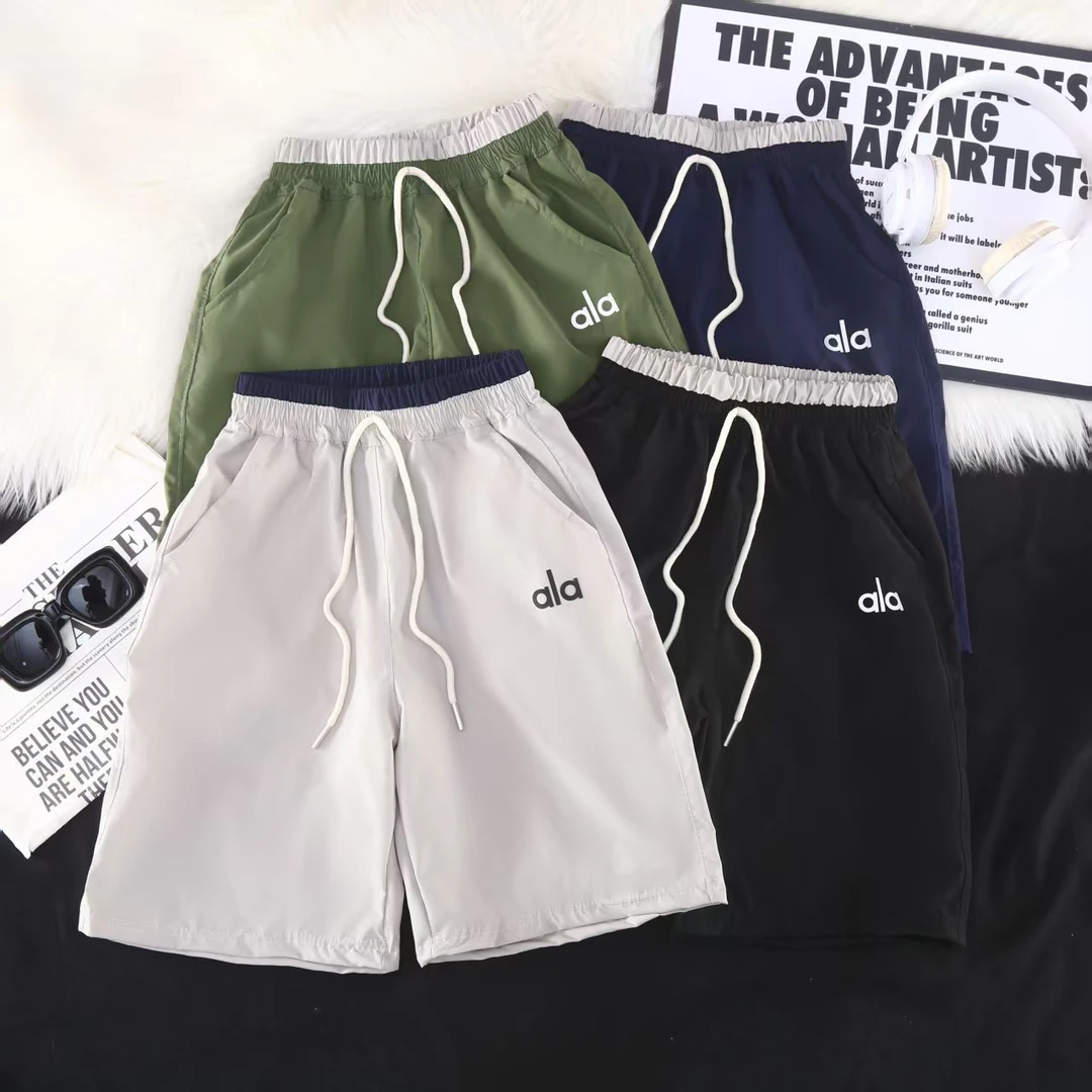 夏季男士薄款纯色速干高弹齐腰外穿韩版百搭短裤宽松李小婉中裤