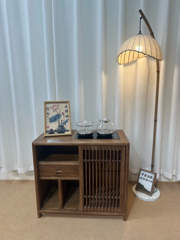 木锦栖新中式茶柜储物柜客厅家用茶水柜餐边柜收纳柜茶边柜禅意