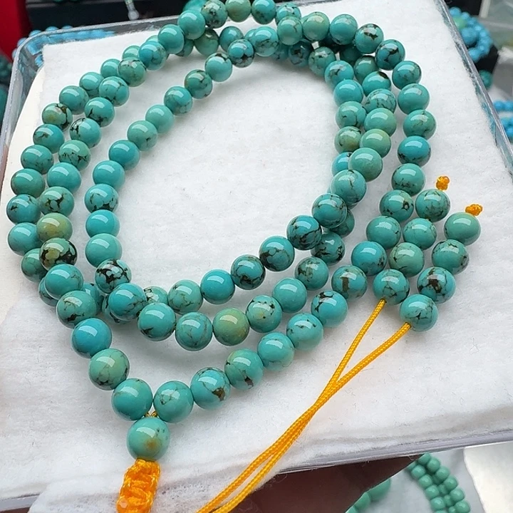 尺寸：6➕绿网花纹圆珠项链（108颗）