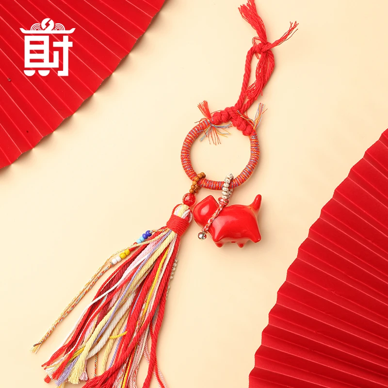 福财北高峰文创藏式大漆财财猫猫创意个性包挂