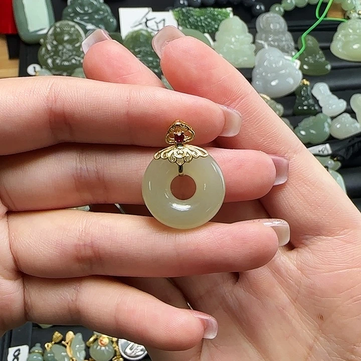 颈饰银S925镶嵌和田玉