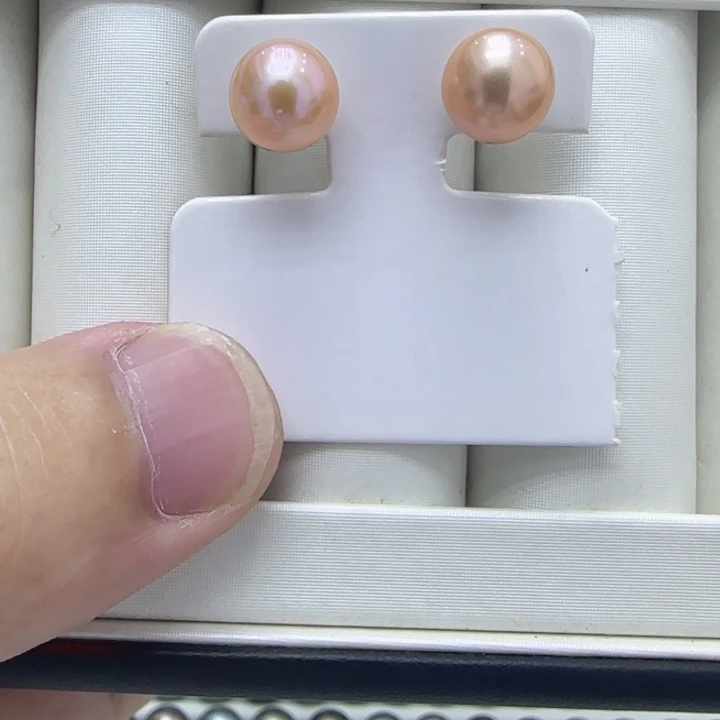 银S925镶嵌淡水珍珠耳饰