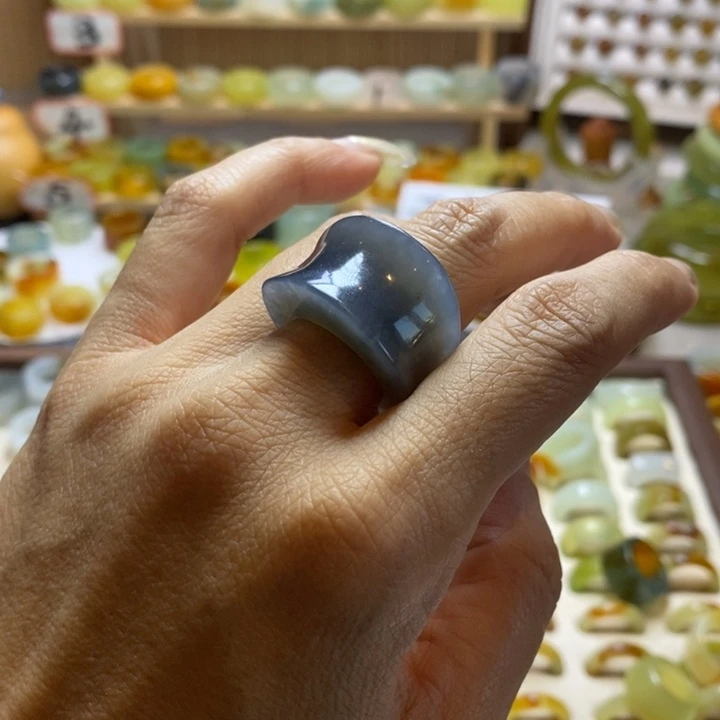 ゛***丶岫玉未镶嵌戒圈岫玉精品指环