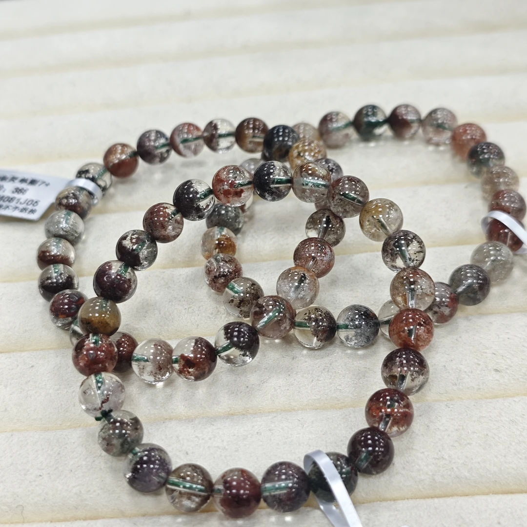 【书记甄选】天然四季幽灵单圈手链 多样性发一件 约7mm XL2429