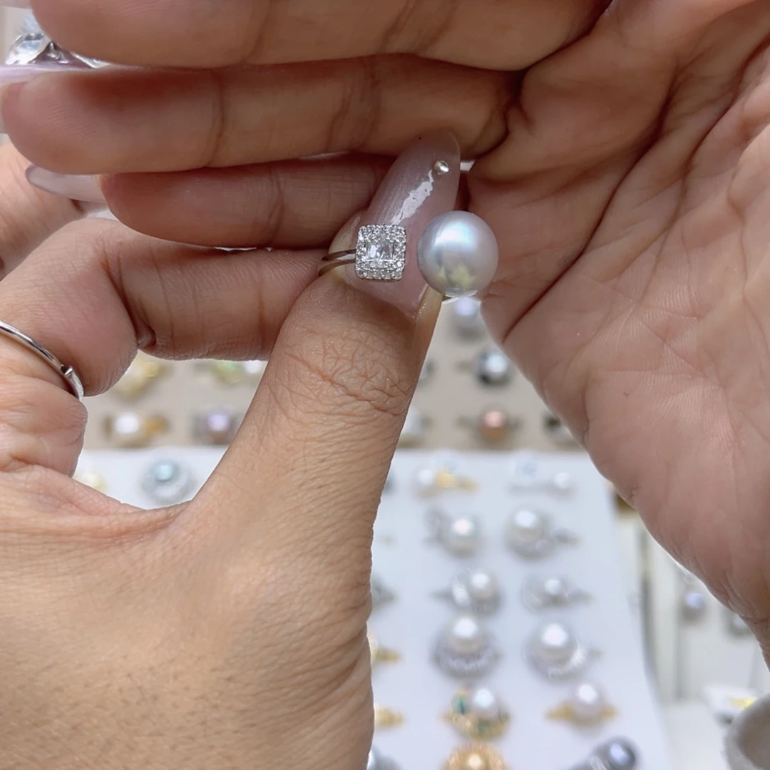 赞***包淡水珍珠戒指合金