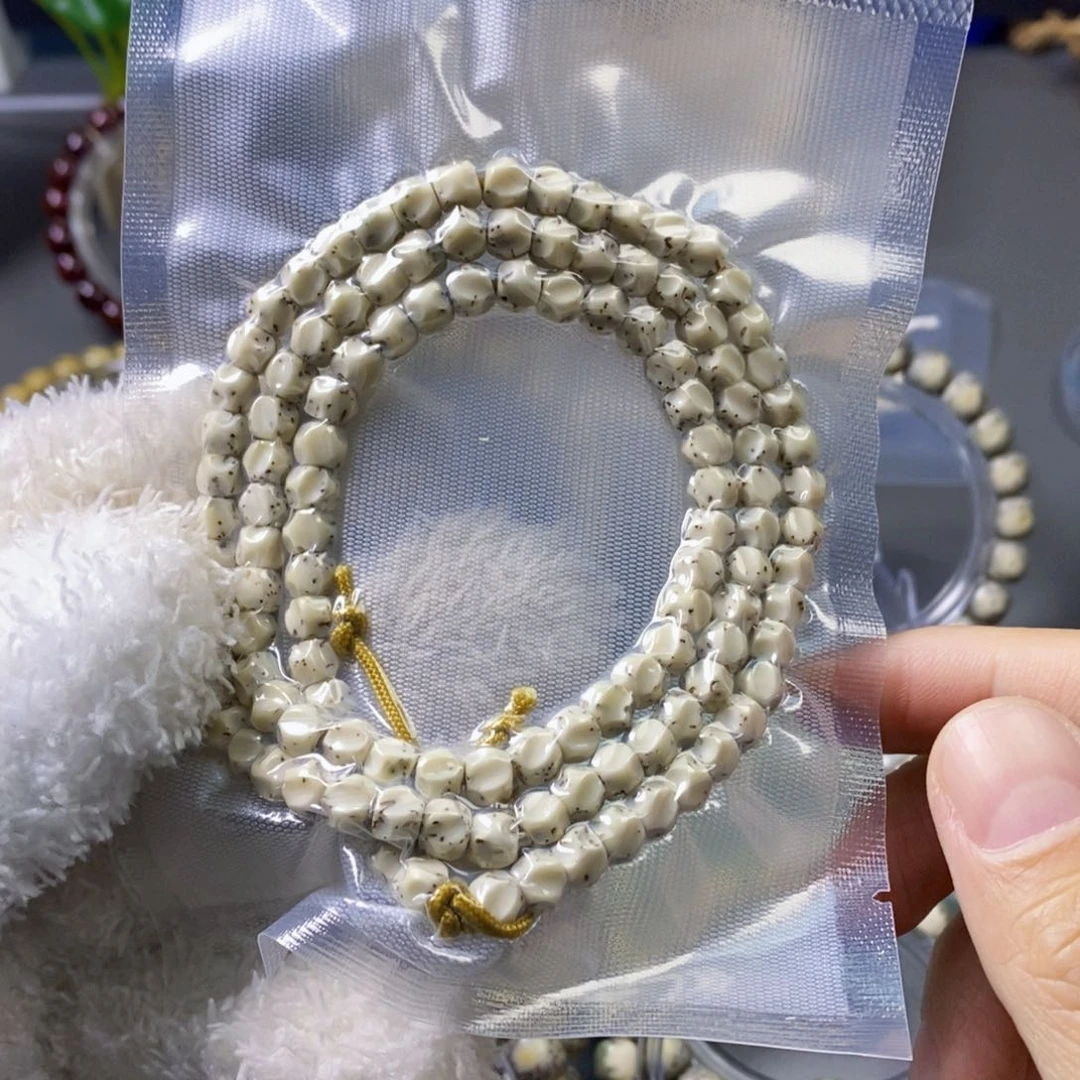 星月菩提手串56糯冰河豚半壁留白无相108