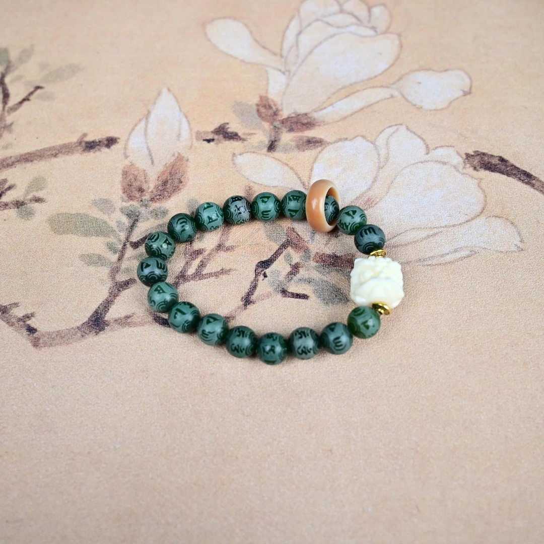 跑环款雕刻菩提根醒狮国潮手串QW1046