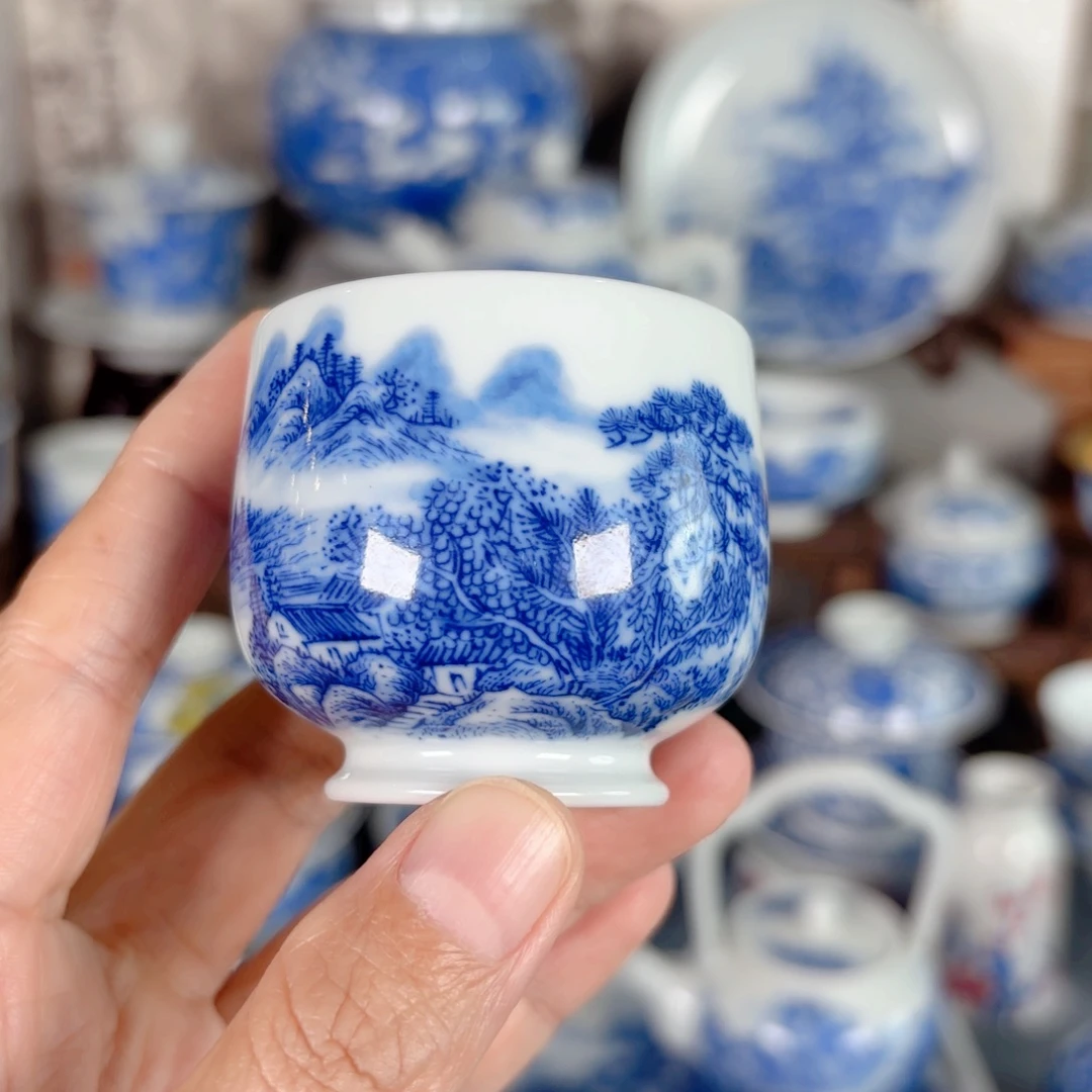 ****王青花瓷器手绘作品陶瓷杯