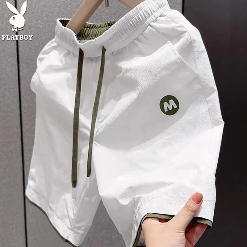 花花公子男士夏季薄款裤子新款短裤男士中裤潮流轻薄透气沙滩裤潮