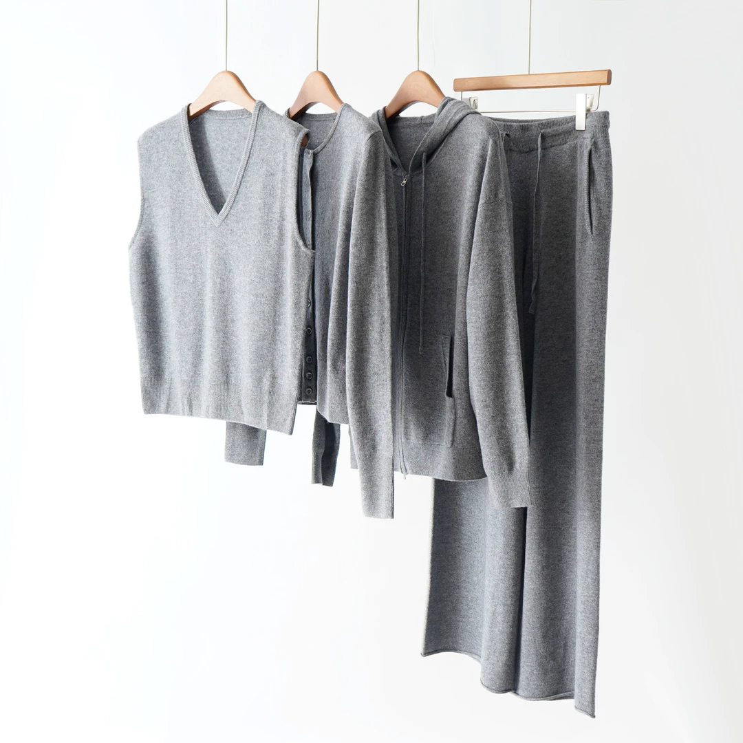 【YS11857】25秋季新品100%澳洲美丽诺超细绵羊毛气质针织衫套装