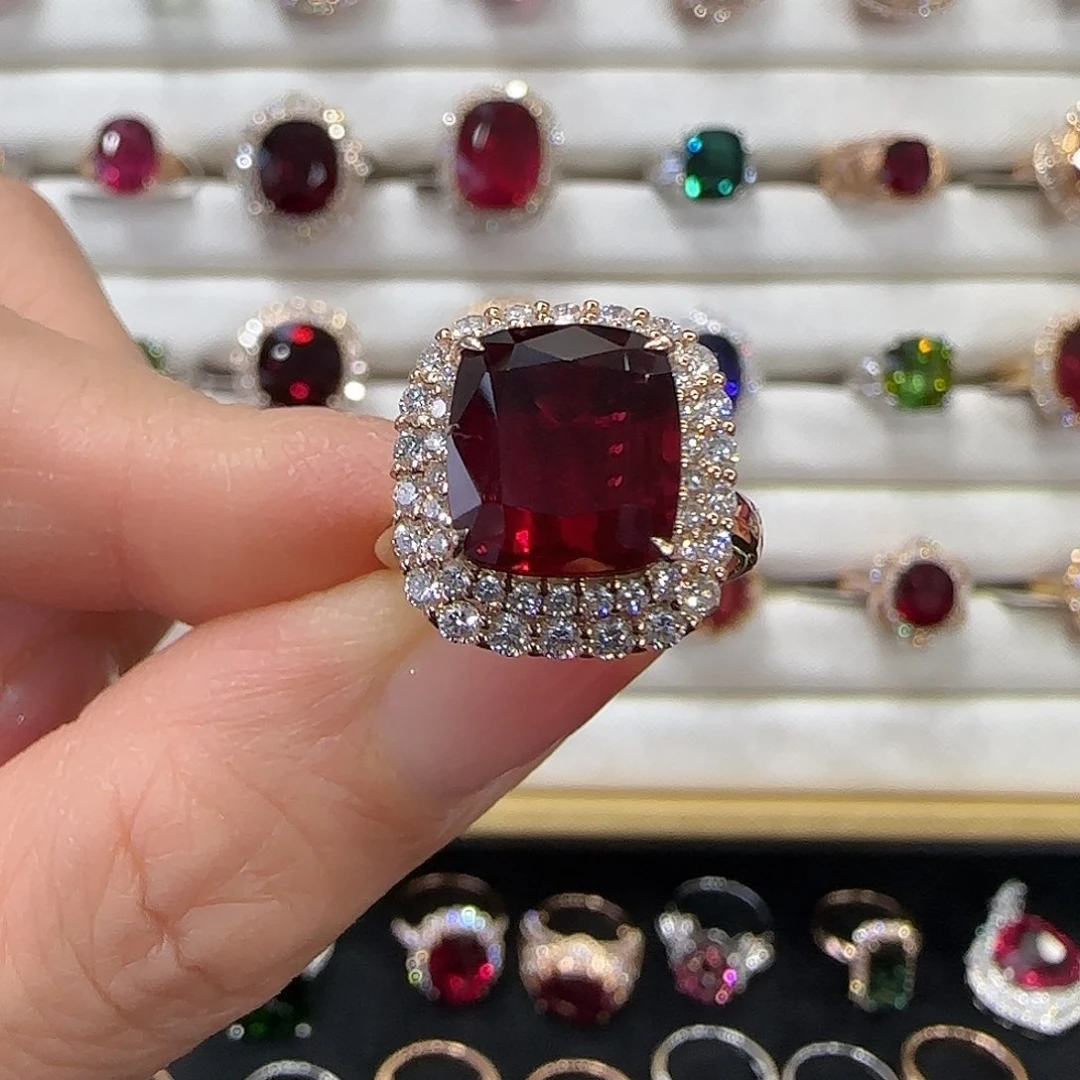 碧玺戒指18K金镶嵌5.25ct