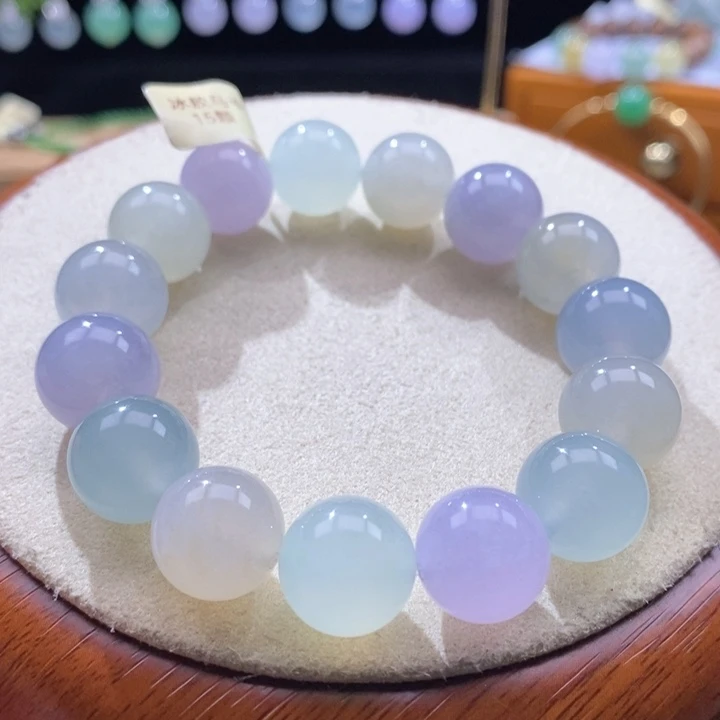 翡翠未镶嵌吊坠(不含链)翡翠冰胶马卡龙手串