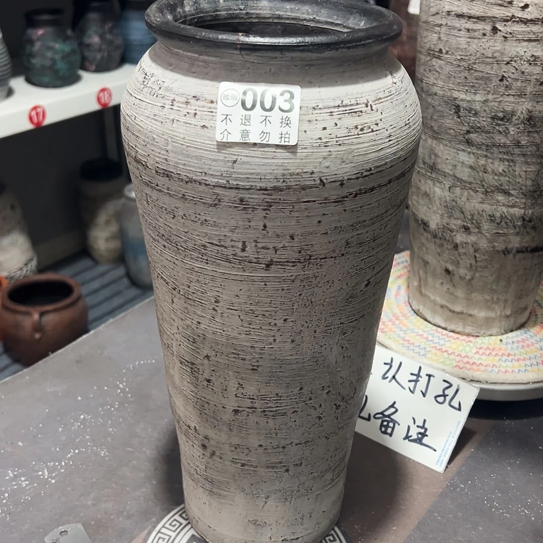 红陶瑕疵高瓶003无孔备注