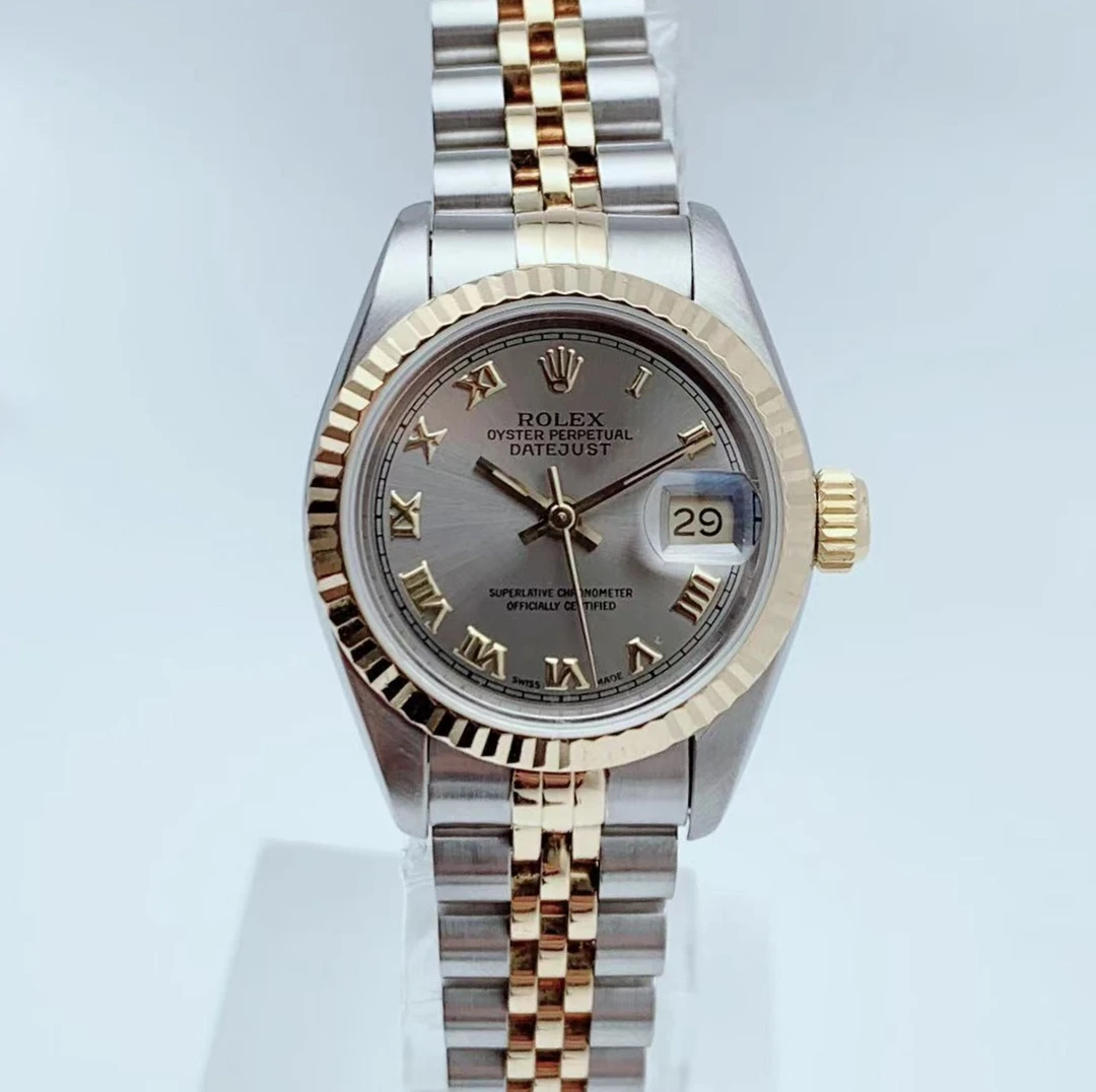 99新 Rolex/劳力士 日志69173 表径26mm 灰罗马原盘