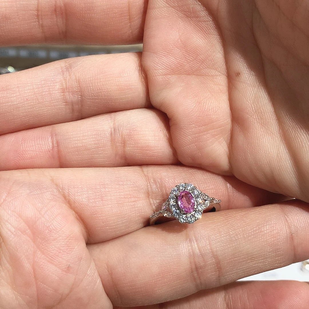 蓝宝石银S925镶嵌戒指