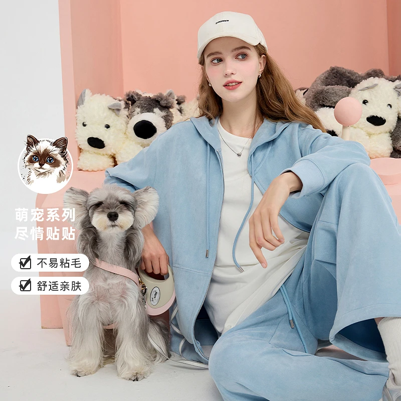 【品牌福利】三彩2024秋季新款萌宠系列休闲套装连帽开衫外套dbq