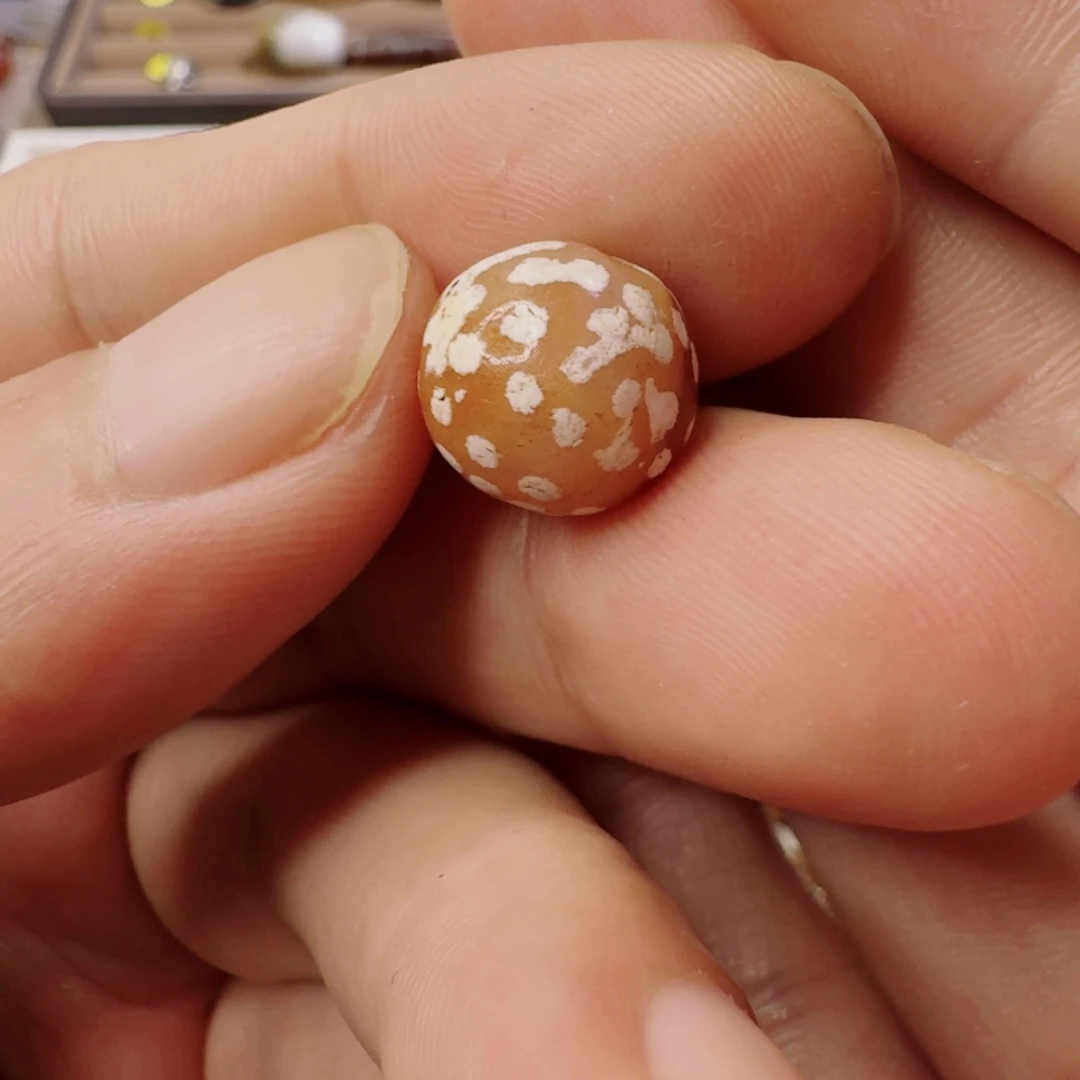 玛瑙/玉髓藏系倒带药师珠子未镶嵌龖