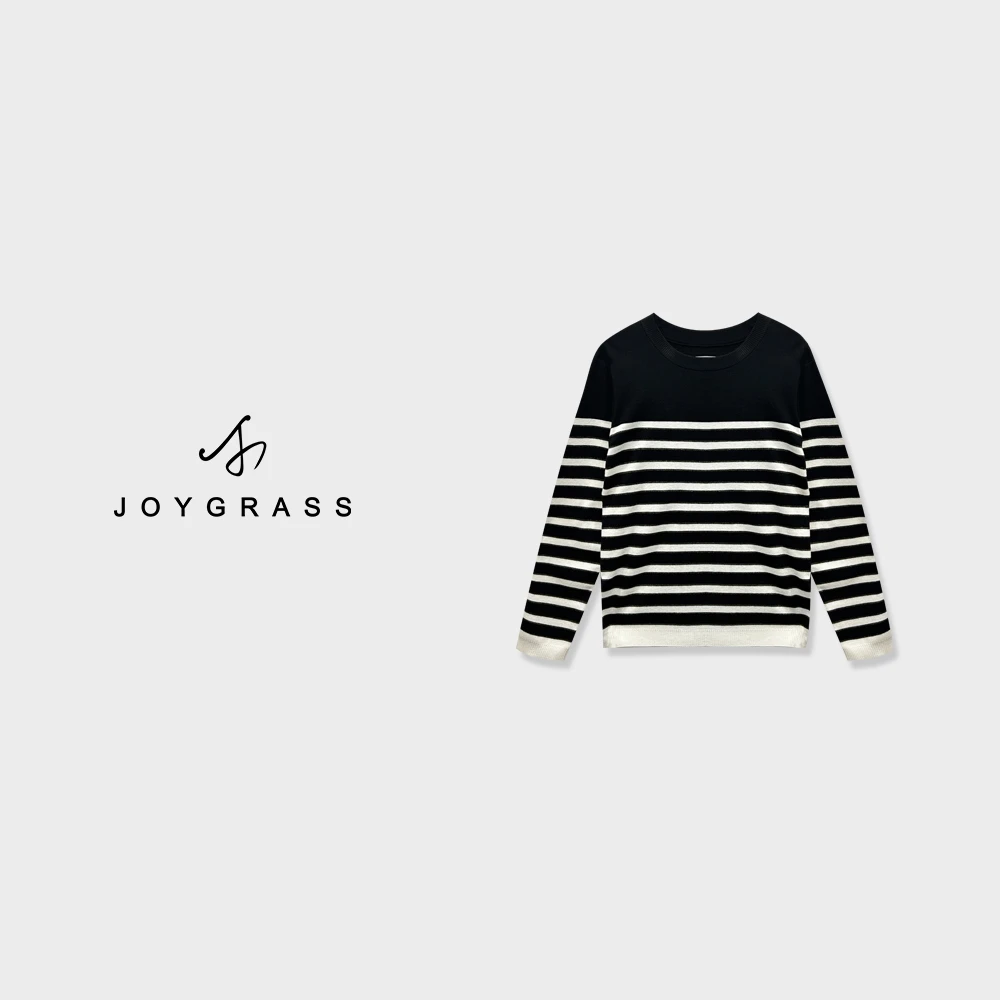 AJOYGRASS【雾线叙事·蚕光】法式通勤针织衫Z-06203