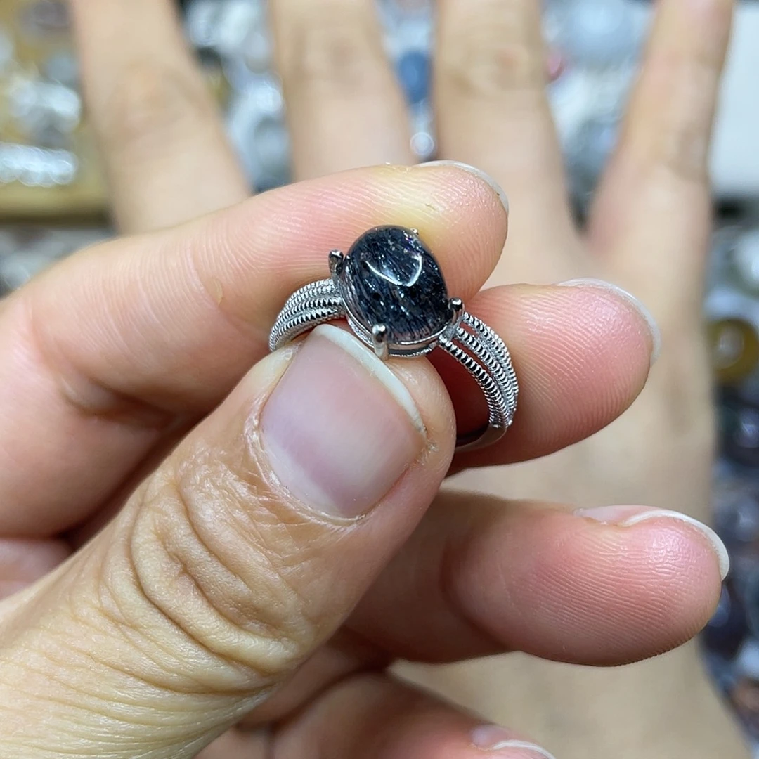 【闪购商品】银S925镶嵌珠宝半成品水晶戒指