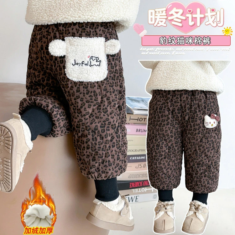 裤子韩版冬季女童中小童儿童洋气宝宝外穿加厚保暖暖裤暖裤羊羔绒