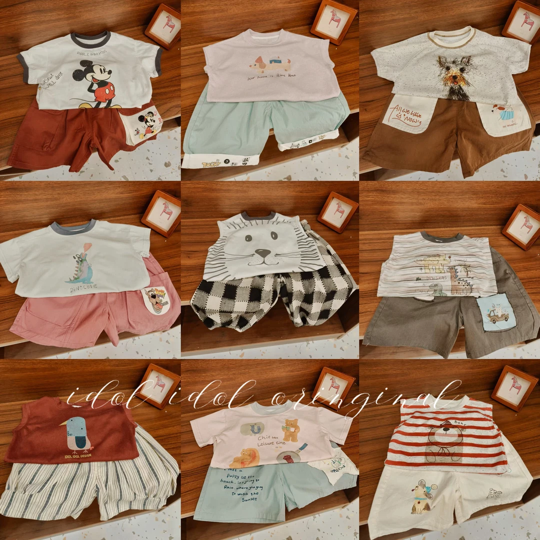 【951-1000】xjm · 2025夏季新款短袖衬衣背心短裤短裤韩系休闲百搭