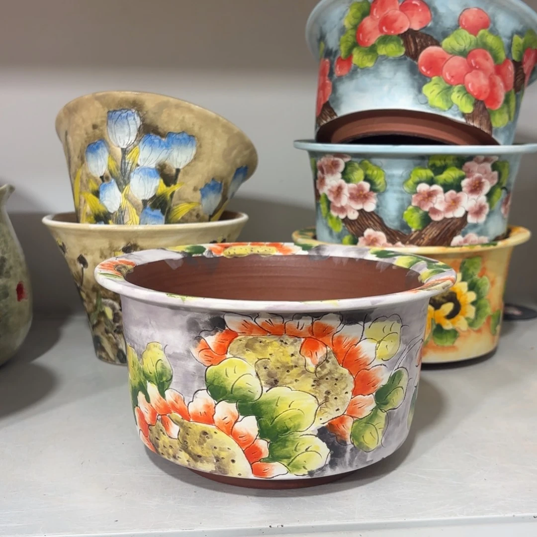 景德镇手绘花盆陶瓷17-11