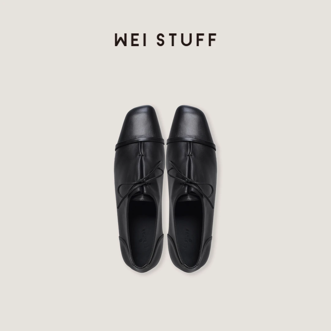 WEI STUFF  “知识分子”法式复古羊皮系带休闲皮鞋 10234.