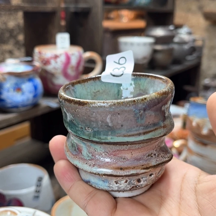 全手工柴烧志野杯036
