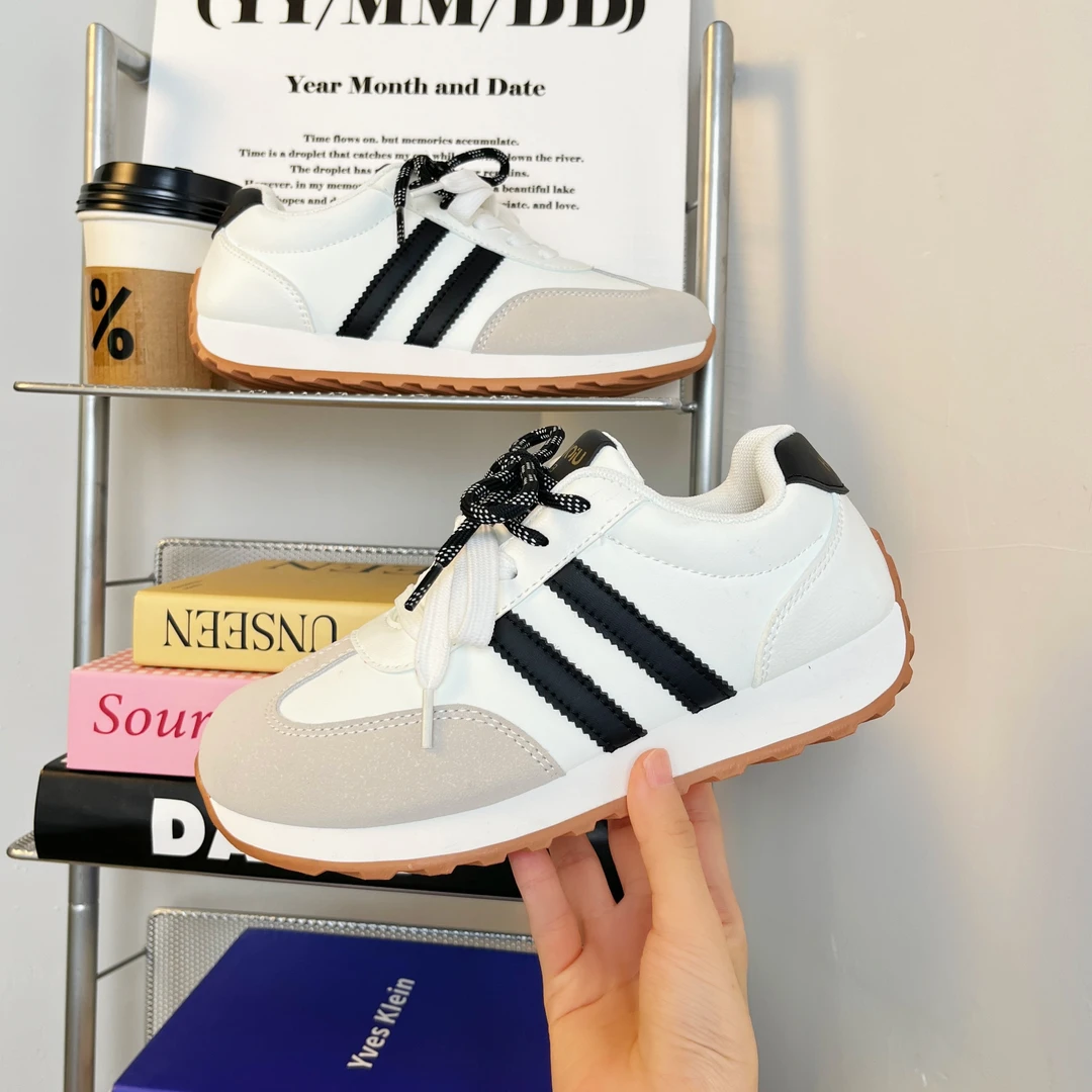 环球德训鞋女款2025新款爆款厚底板鞋运动休闲鞋韩版百搭鞋小白鞋