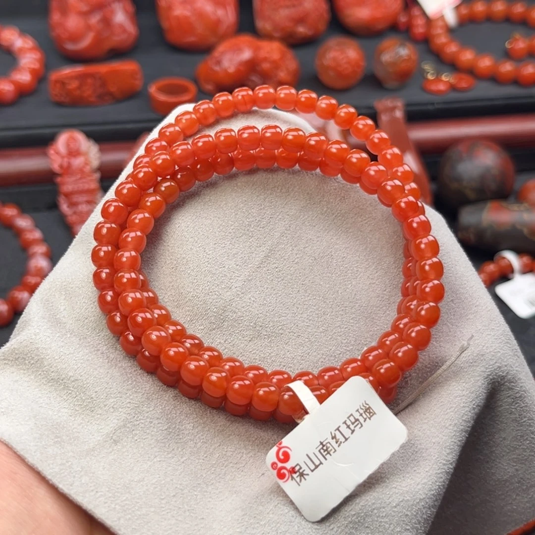 南红玛瑙未镶嵌手链