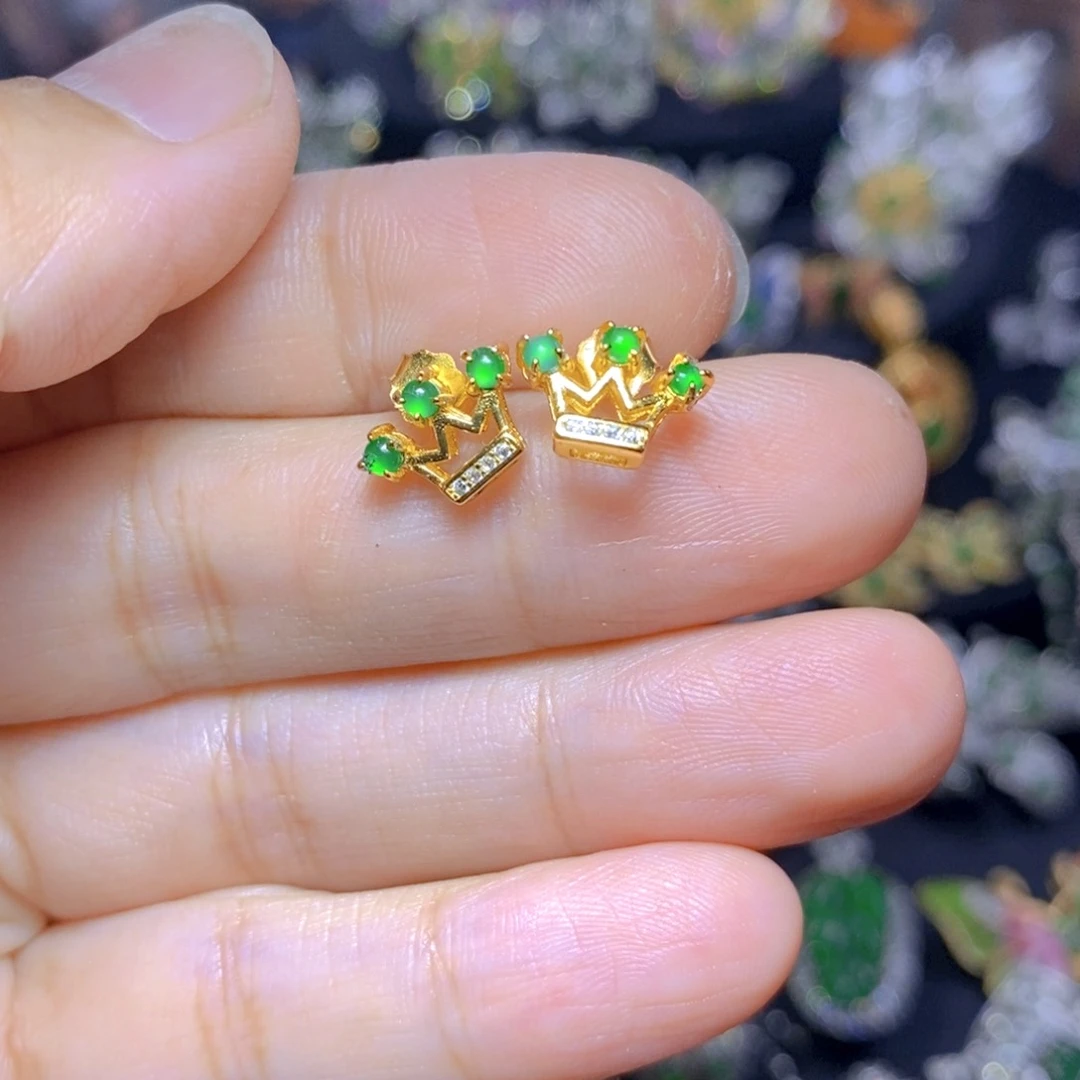 翡翠银S925镶嵌套链天然翡翠