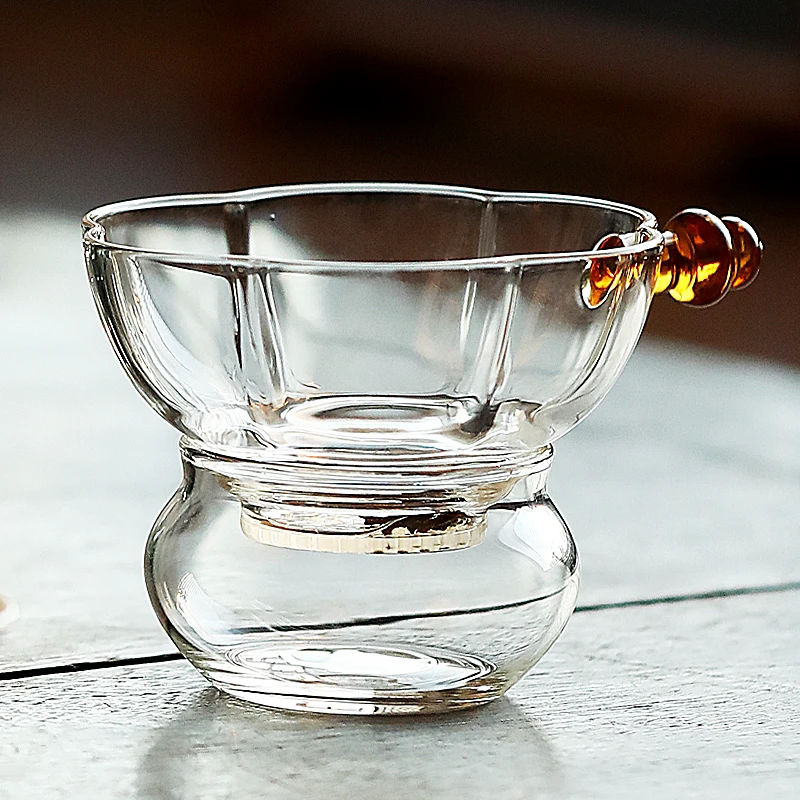 梅花茶滤耐高温玻璃茶漏茶隔茶叶分离滤茶器一体功夫茶具茶道配件