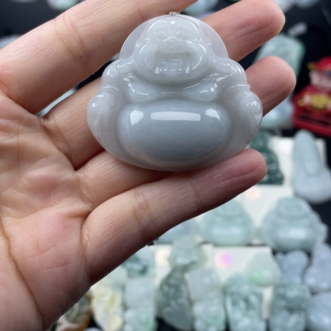 翡翠未镶嵌颈饰41尺寸佛公厚装微瑕介意勿拍不退不换