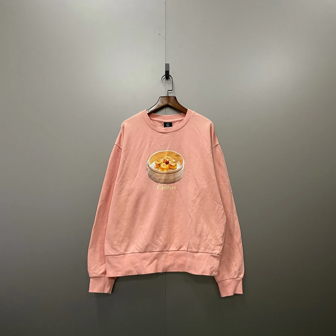 95新  （cc）CLOTTEE 粉色食物印花卫衣 L码/202307