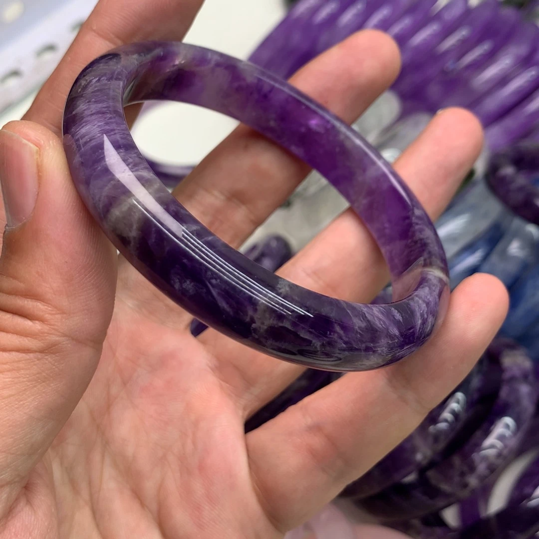 冰***ღ紫晶手镯未镶嵌手镯
