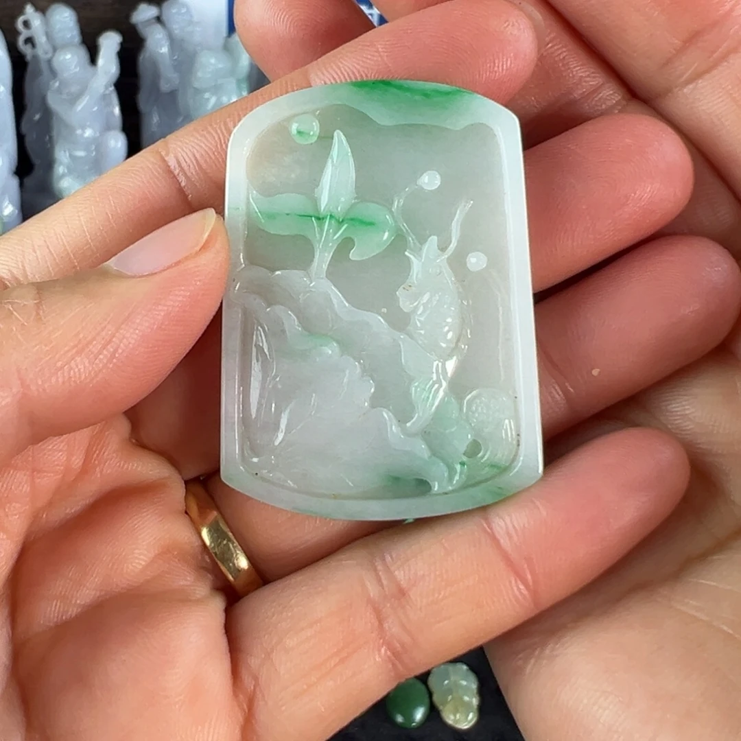 翡翠未镶嵌手镯天然翡翠挂件