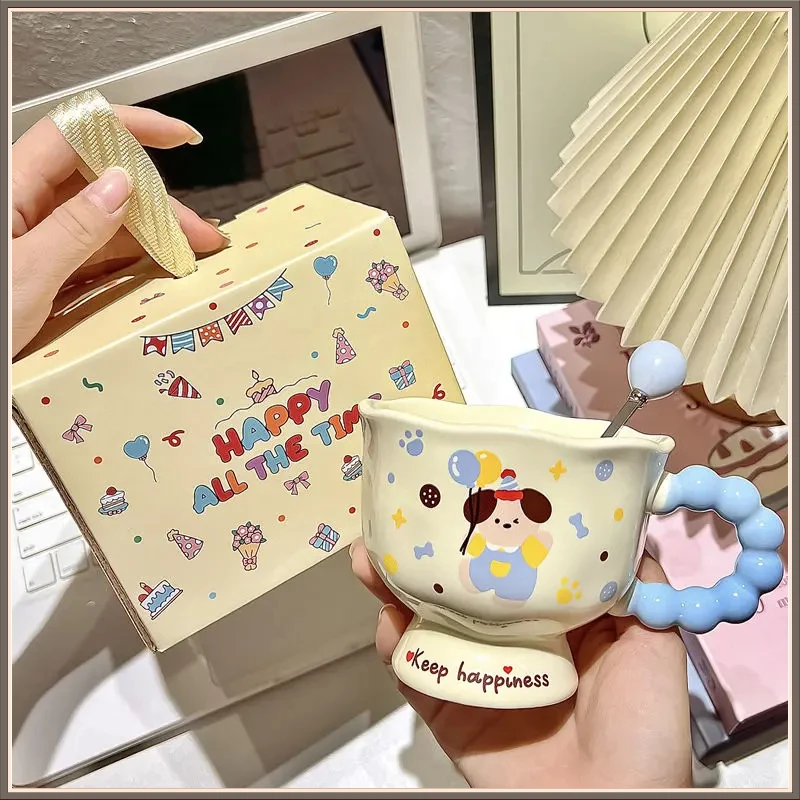 可爱卡通CBMS马克杯高颜值杯子陶瓷情侣水杯送女生生日礼物【燕学】