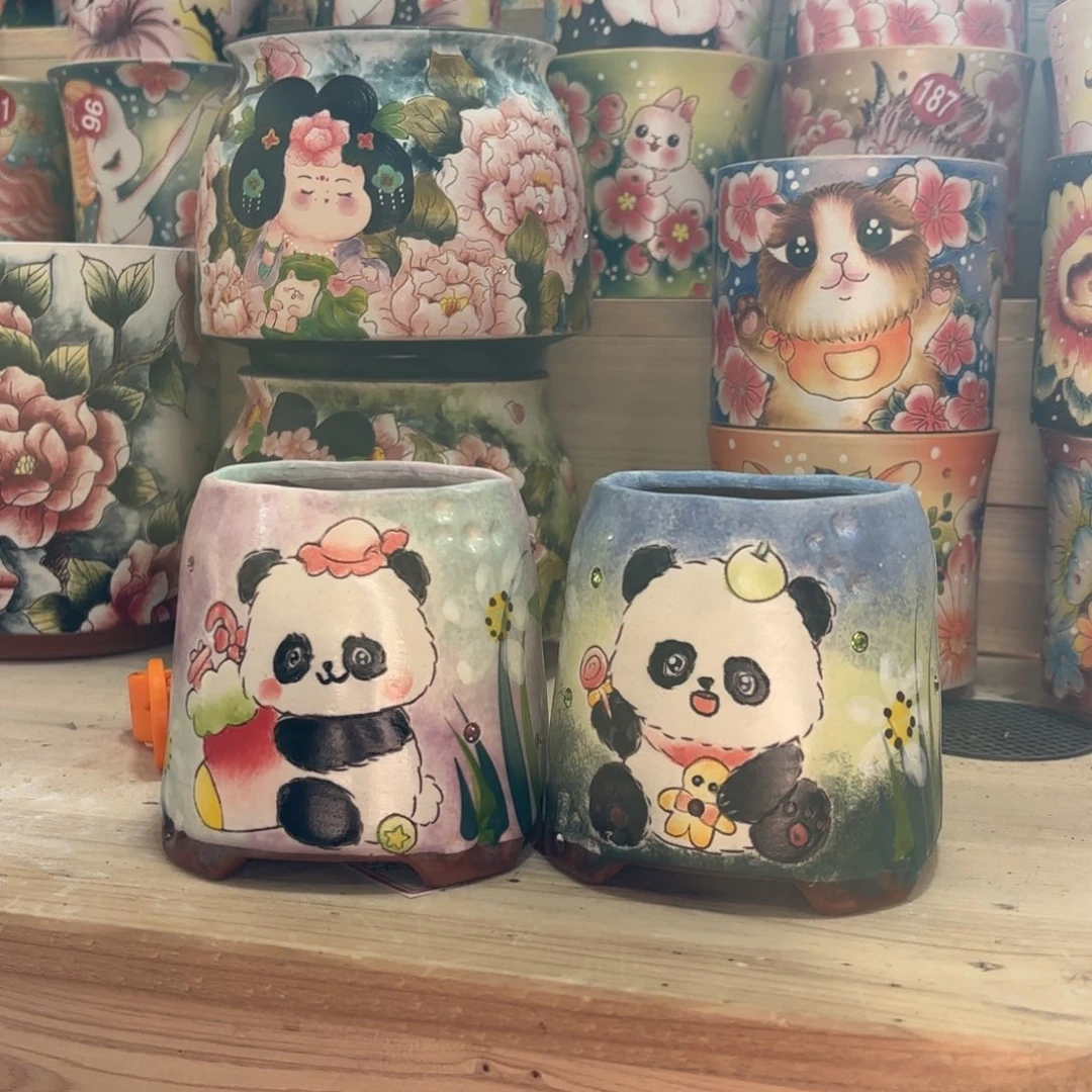 景德镇手绘花盆陶瓷7/9