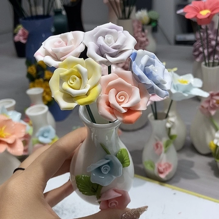 陶瓷纯手工捏花设计