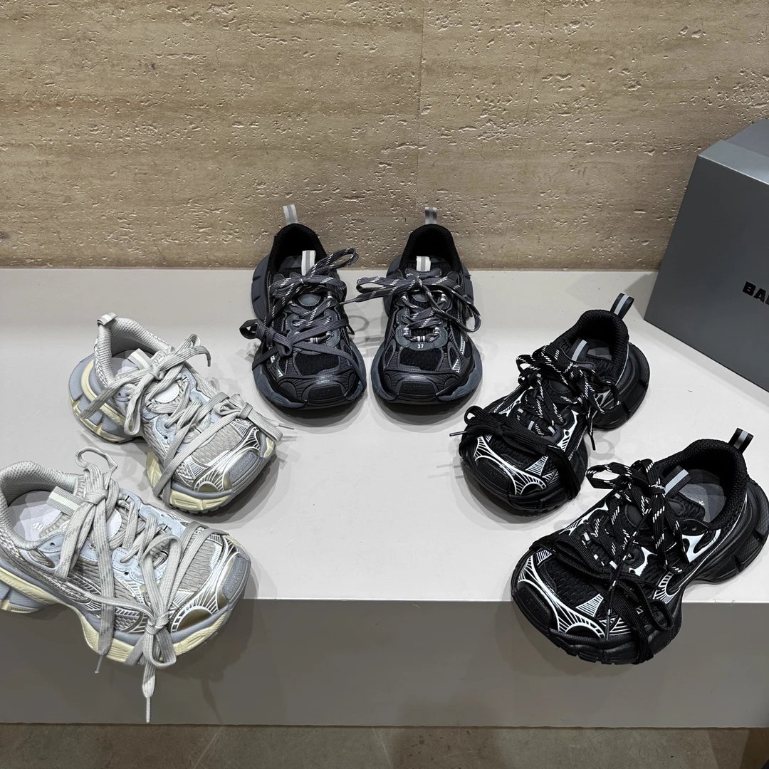 巴黎脏脏做旧情侣款老爹鞋女双系带2025新款厚底网球跑鞋球鞋运动