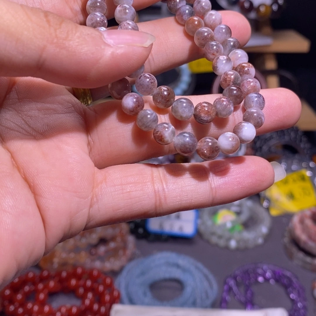 水晶未镶嵌手串血滴子星辉骨干双圈 6+