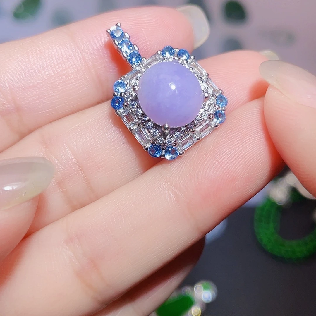 翡翠挂件银S925镶嵌