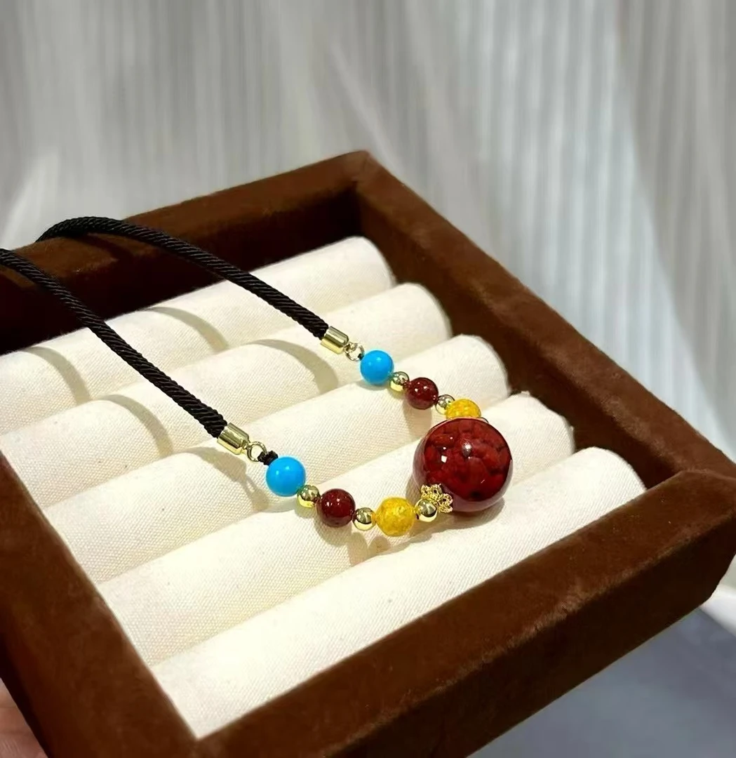 非金属布艺吊坠 【主播专享】男女晶体五福转运珠吊坠卡18不可火烧